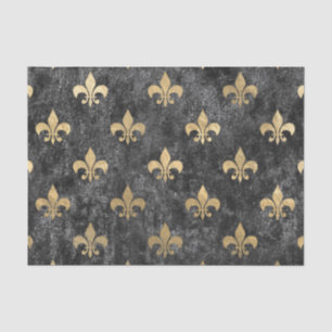 Black Velvet Fleur De Lis Mardi Gras Orleans Tissue Paper