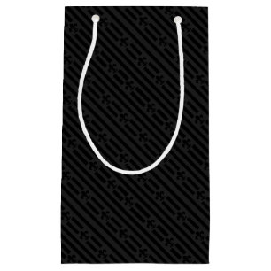 Black Velvet Fleur de Lis Small Gift Bag