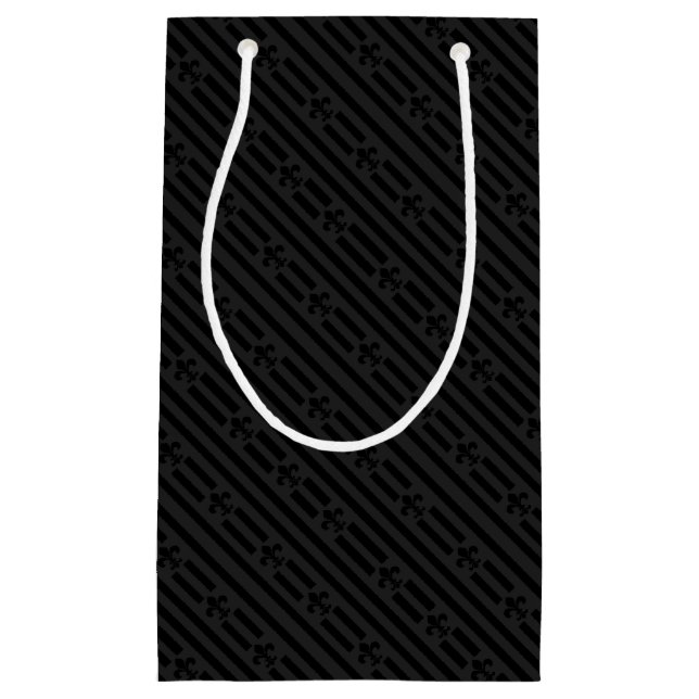 Black Velvet Fleur de Lis Small Gift Bag (Front)