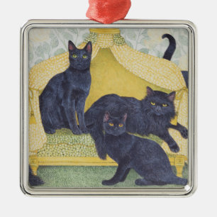 Black velvet metal ornament