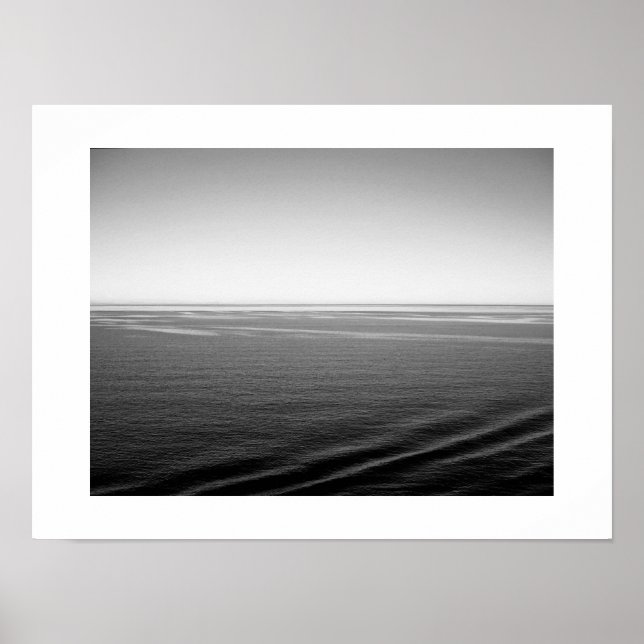 Black Velvet Ocean Black and White Photography  Poster (Front)