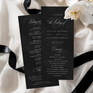 Black Velvet Print (Not Real) Wedding Program