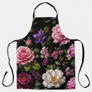 Black Velvet Rose Apron