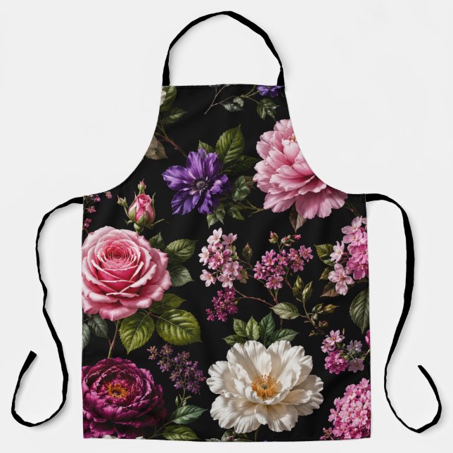 Black Velvet Rose Apron (Front)