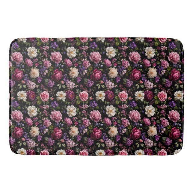 Black Velvet Rose Bath Mat (Front)