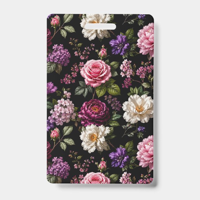 Black Velvet Rose Blank Badge (Front)
