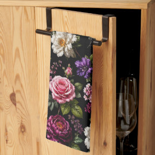 Black Velvet Rose Kitchen Towel