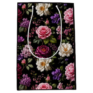 Black Velvet Rose Medium Gift Bag