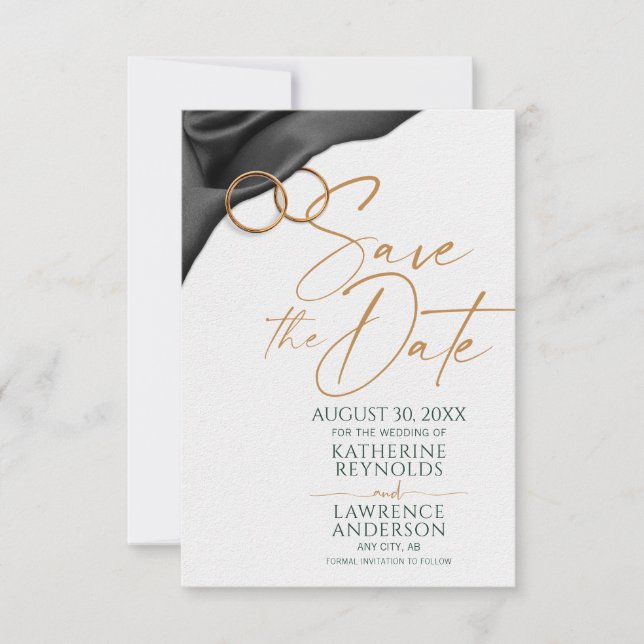Black Velvet Save the Date Invitation (Front)