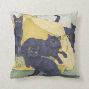 Black velvet throw pillow