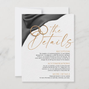 Black Velvet Wedding Details Card