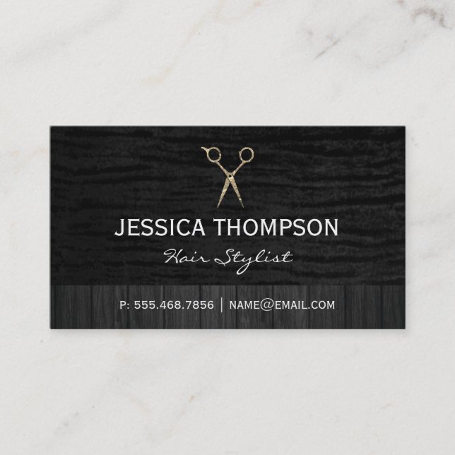 Black Velvet | Wood Trim Business Card (Front)