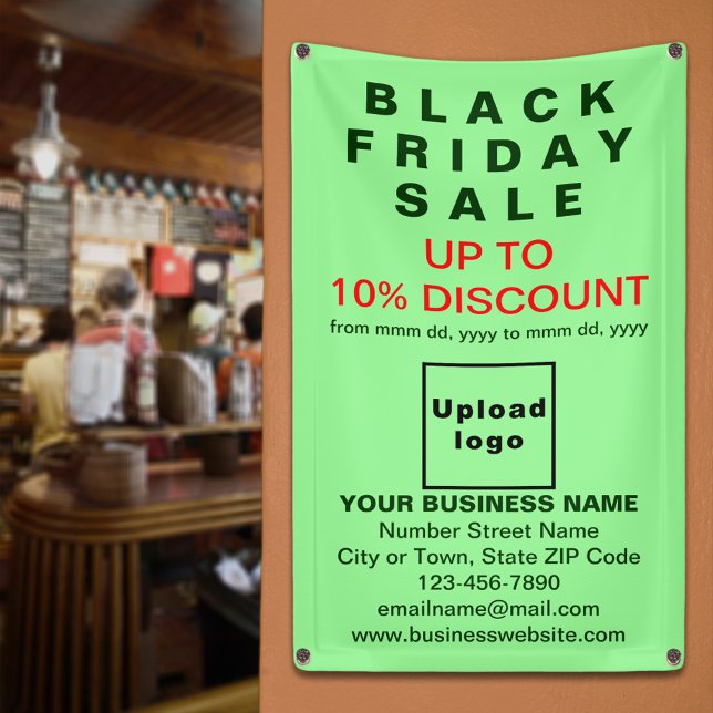 Black Vendredi Vente sur la bannière verte légère (Black Friday Sale on light green banner)