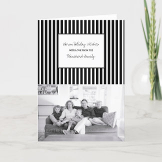 Black Vertical Festive Stripes Holiday Photo