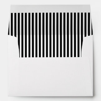 Black Vertical Stripe Lined Envelopes