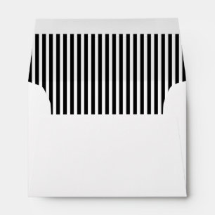 Black Vertical Stripe Lined Envelopes