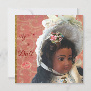 Black Victorian Doll Greeting Card