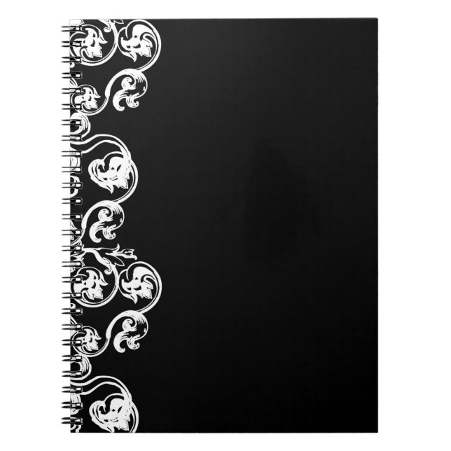 Black Victorian Scroll Notebook (Front)