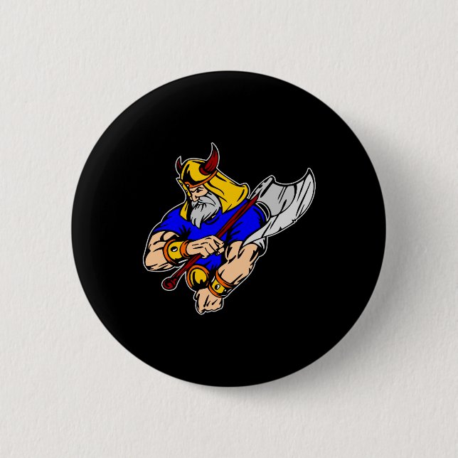 Black Viking Praying 2 Inch Round Button (Front)