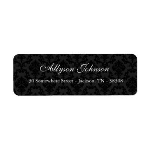 Black Vintage Background Return Address Labels