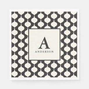 Black vintage bauble Christmas party Napkin