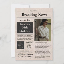 Black Vintage Breaking News formal classic