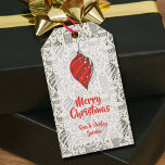 Black Vintage Christmas Tree Ornaments Holiday Gift Tags<br><div class="desc">Merry Christmas personalized gift or favour tags feature vintage Christmas tree ornaments in black on ivory and your greeting and name in chic lettering. MATCHING items in our store.</div>
