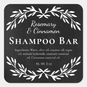 Black Vintage DIY Shampoo Bar Labels