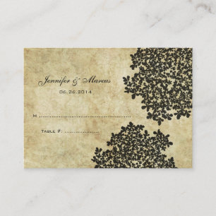 Black Vintage Floral Seating Card