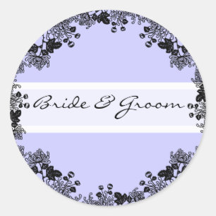 Black Vintage Floral Wedding Stickers