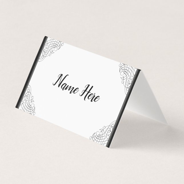 Black Vintage Framed Place Cards (Front)