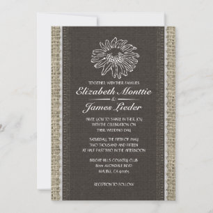 Black Vintage Lace Wedding Invitations