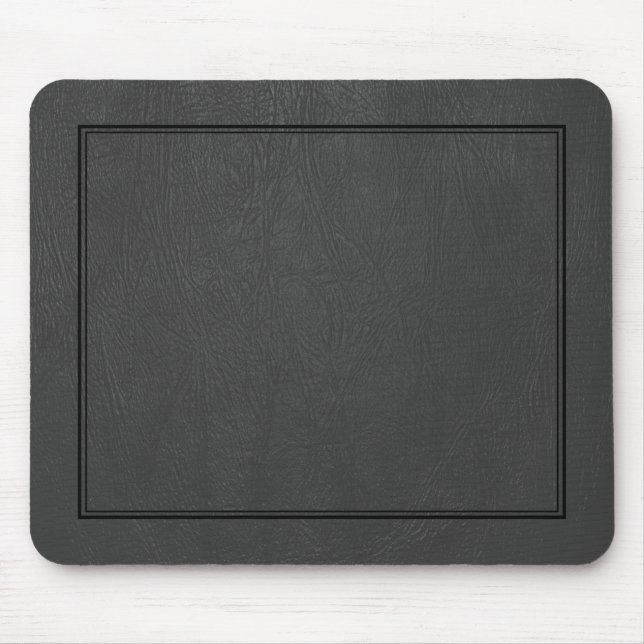 Black Vintage Leather Pattern Print Mouse Pad (Front)