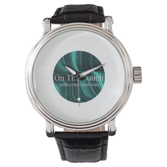 Black Vintage Leather Watch (Front)
