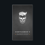 Black Vintage Retro Barber Shop Skull  Business Card<br><div class="desc">Black Vintage Retro Barber Shop Skull Business Card. Chalkboard background.</div>