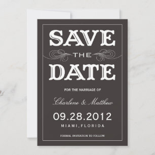 BLACK VINTAGE   SAVE THE DATE ANNOUNCEMENT