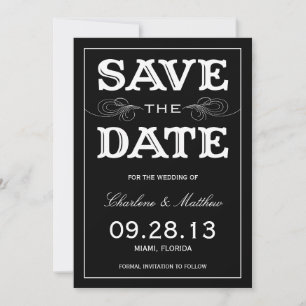 BLACK VINTAGE   SAVE THE DATE ANNOUNCEMENT