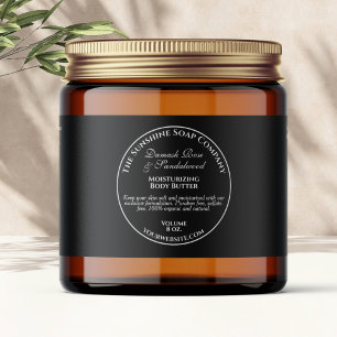Black Vintage Style Cosmetics Jar Label