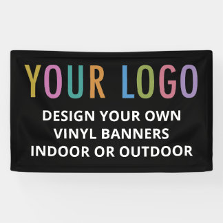 Black Vinyl Banner Custom Logo Indoor or Outdoor
