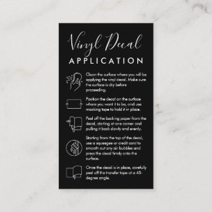 Black Vinyl Care Guide Personalized Hand-drawn Business Card