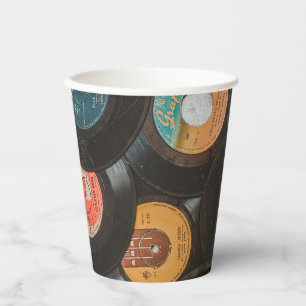Black Vinyl Classic Records Paper Cups