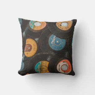 Black Vinyl Classic Records Throw Pillow