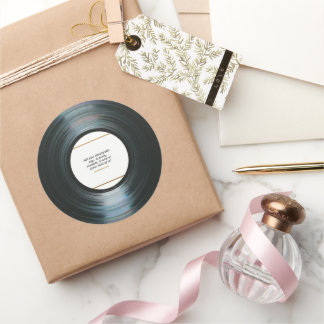 Black Vinyl Music Record Étiquette avec Stickers P