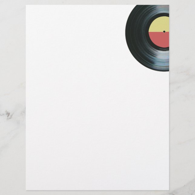 Black Vinyl Music Record Label 2 Letterhead (Front)