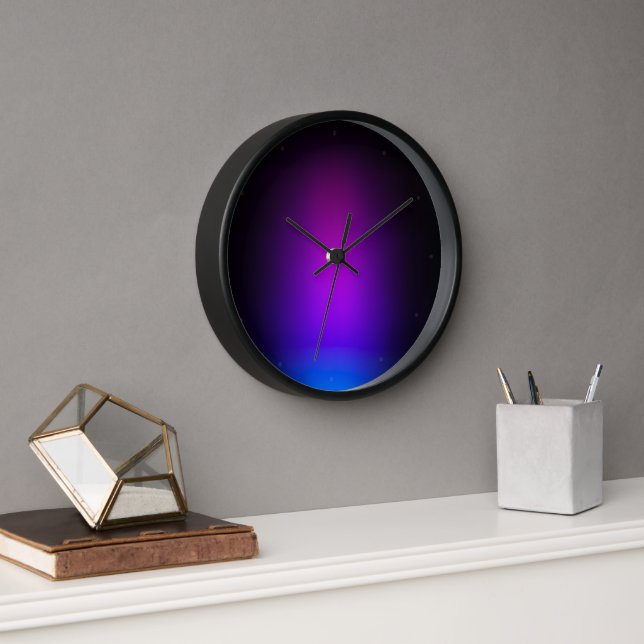 Black Violet Gradient Glow Clock (Office)