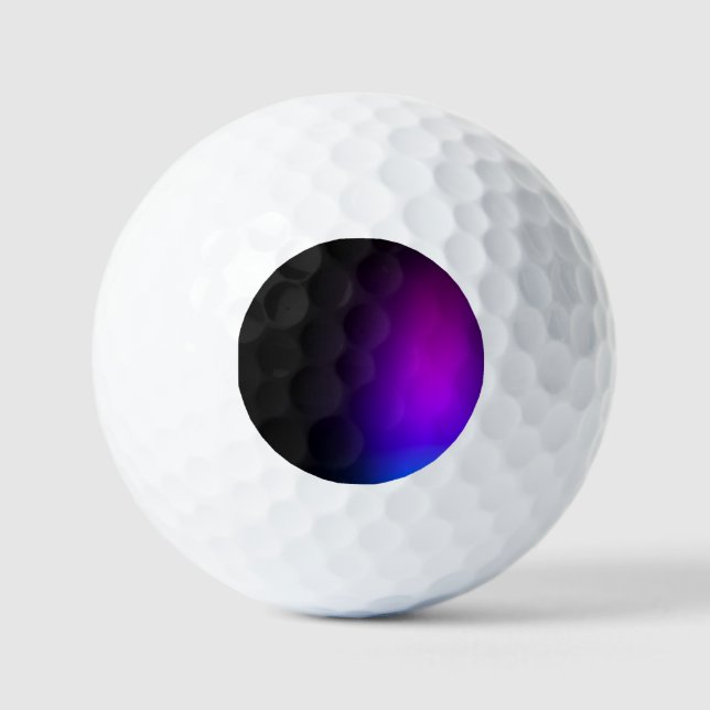 Black Violet Gradient Glow Golf Balls (Front)