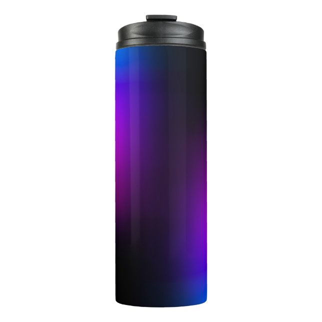 Black Violet Gradient Glow Thermal Tumbler (Front)