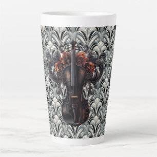  Black Violin in Art Deco GMajor Ceramic Latte Mug