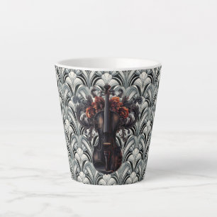Black Violin in Art Deco GMajor Ceramic Latte Mug