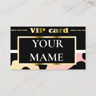 Black vip card with gold
